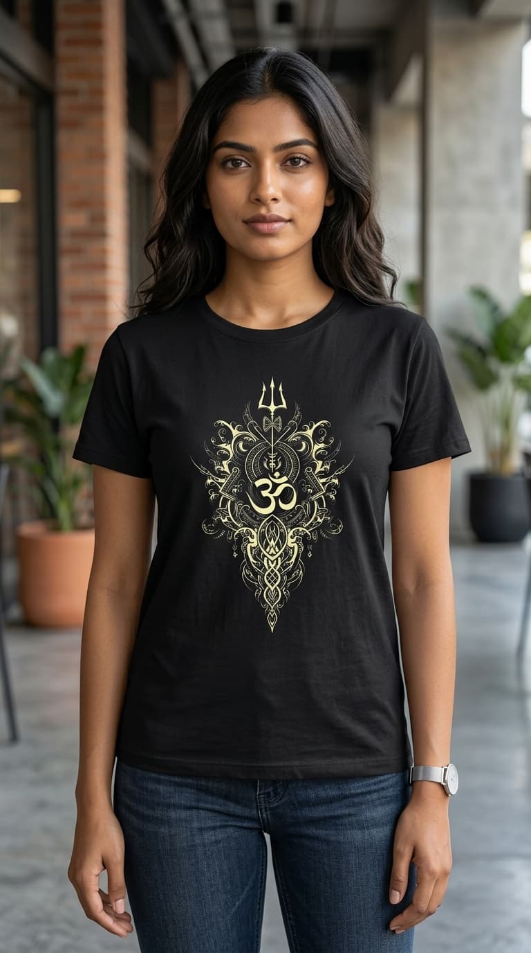 Om (🕉) Spiritual Graphic T-Shirt – Premium Cotton Regular Fit Sacred Symbol Teees 1