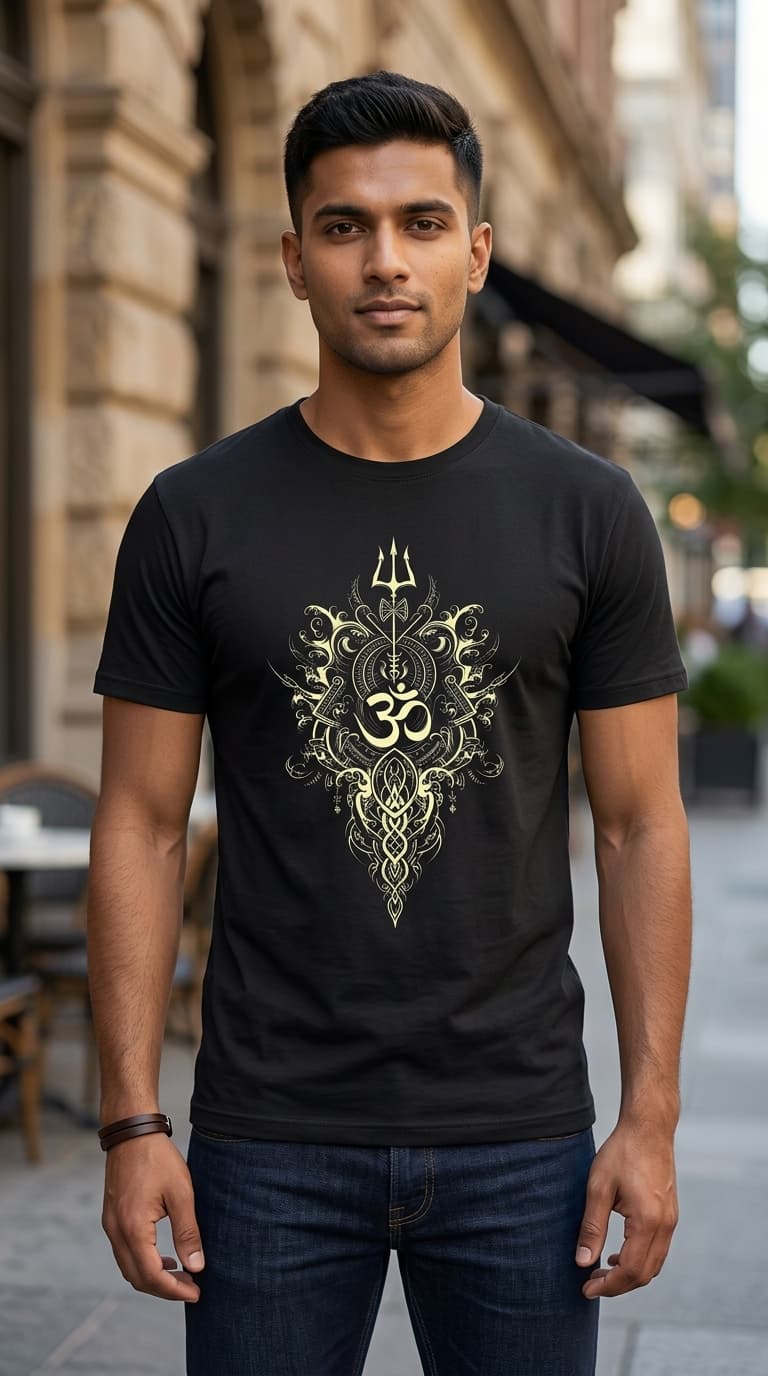 Om (🕉) Spiritual Graphic T-Shirt – Premium Cotton Regular Fit Sacred Symbol Teees