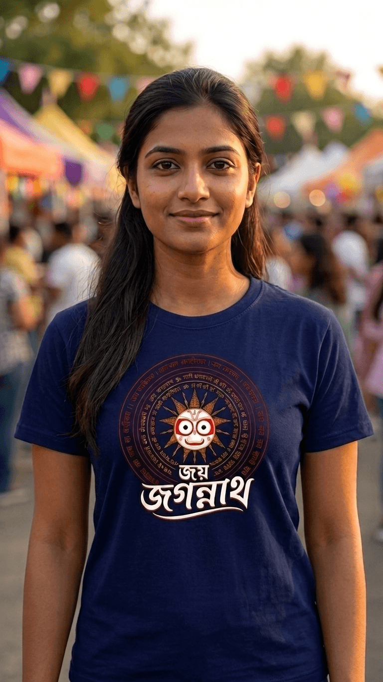 Jai Jagannath — Devotional Typography Graphic T-Shirt | Premium Bio-Wash Cotton Casual Spiritual Tee 1