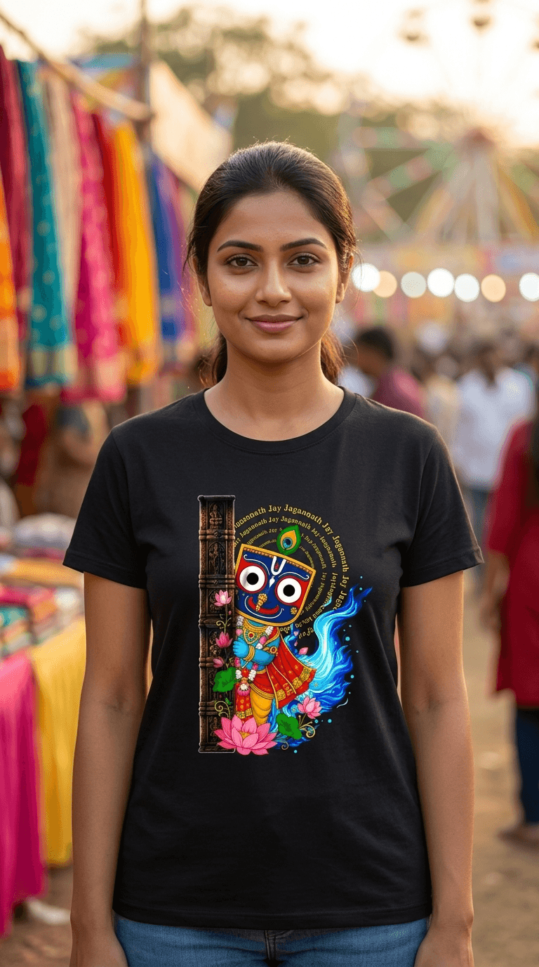 Jai Jagannath Devotional Graphic T-Shirt | Premium Cotton Spiritual Tee