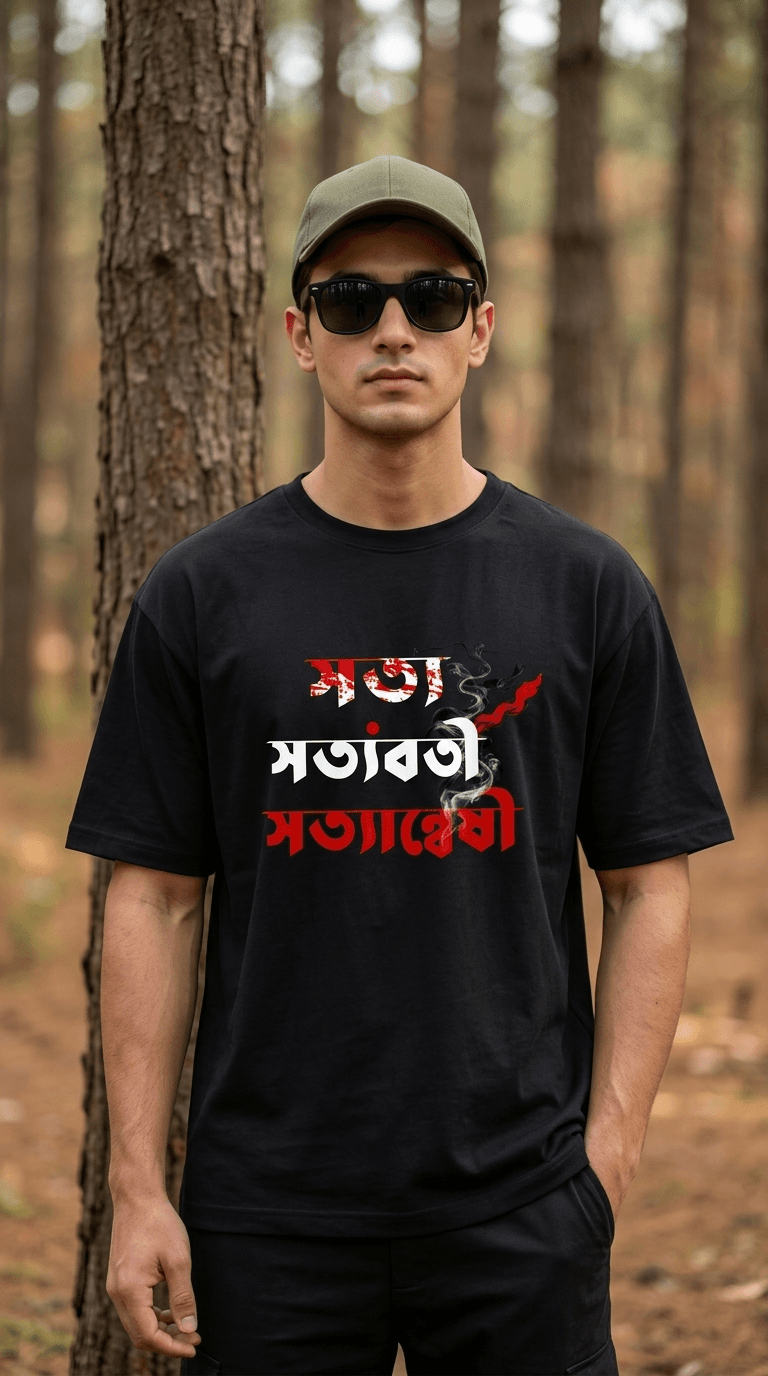 সত্য,সত্যবতী,সত্যান্বেষী Premium Cotton Oversize T-shirt  0