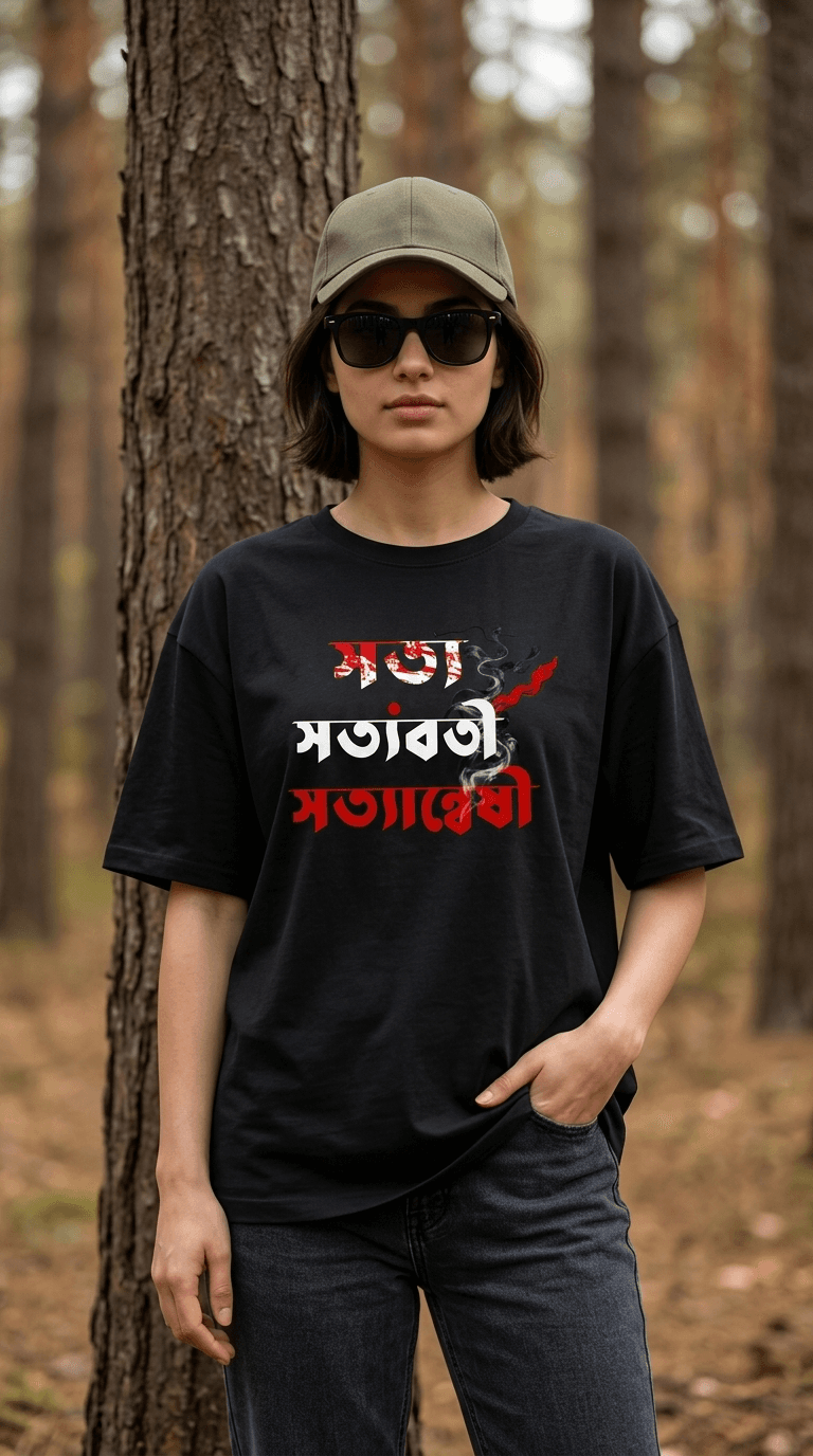 সত্য,সত্যবতী,সত্যান্বেষী Premium Cotton Oversize T-shirt  1