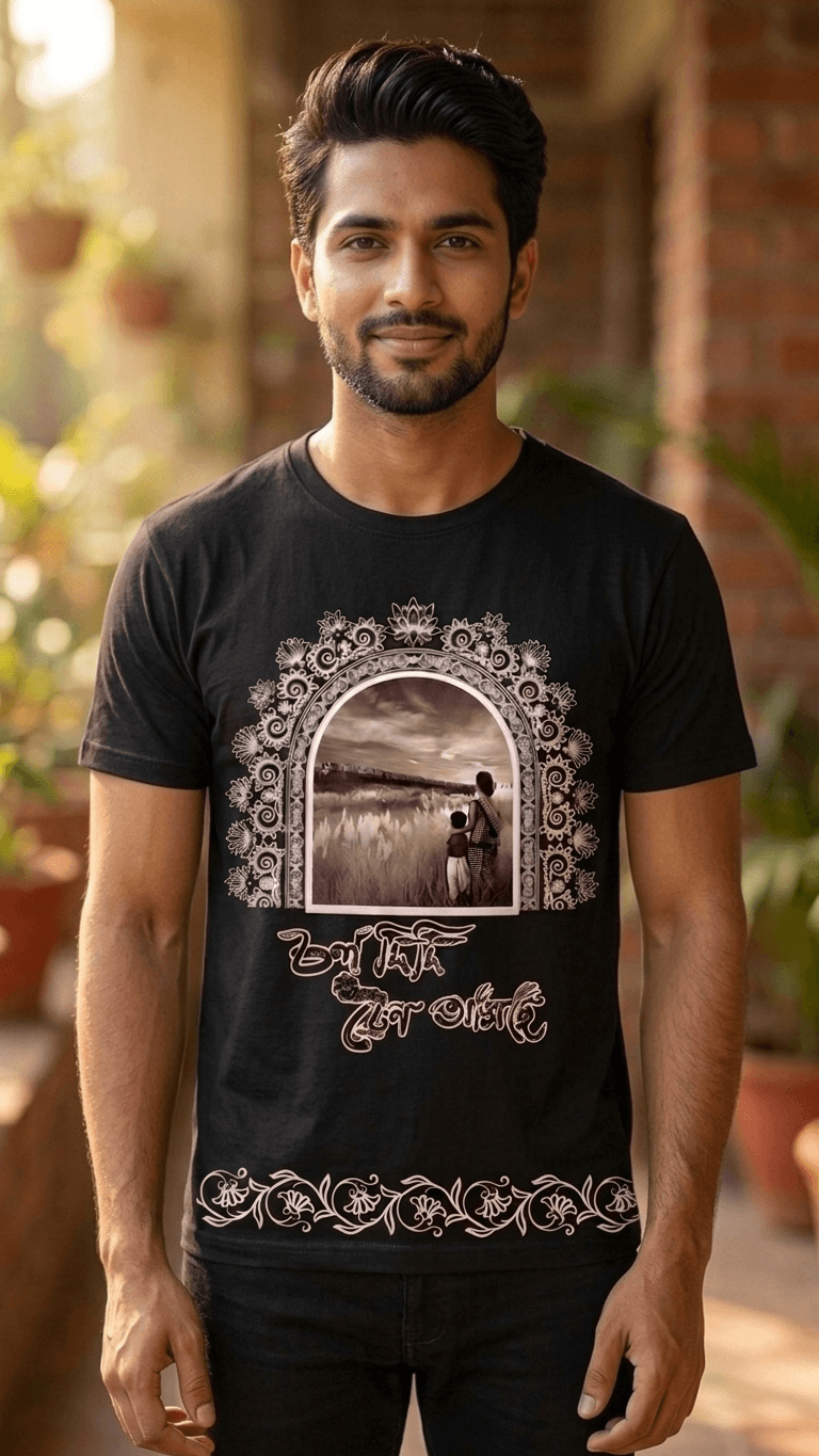 অপুর সংসার iconic Moment bengali T-shirt  1