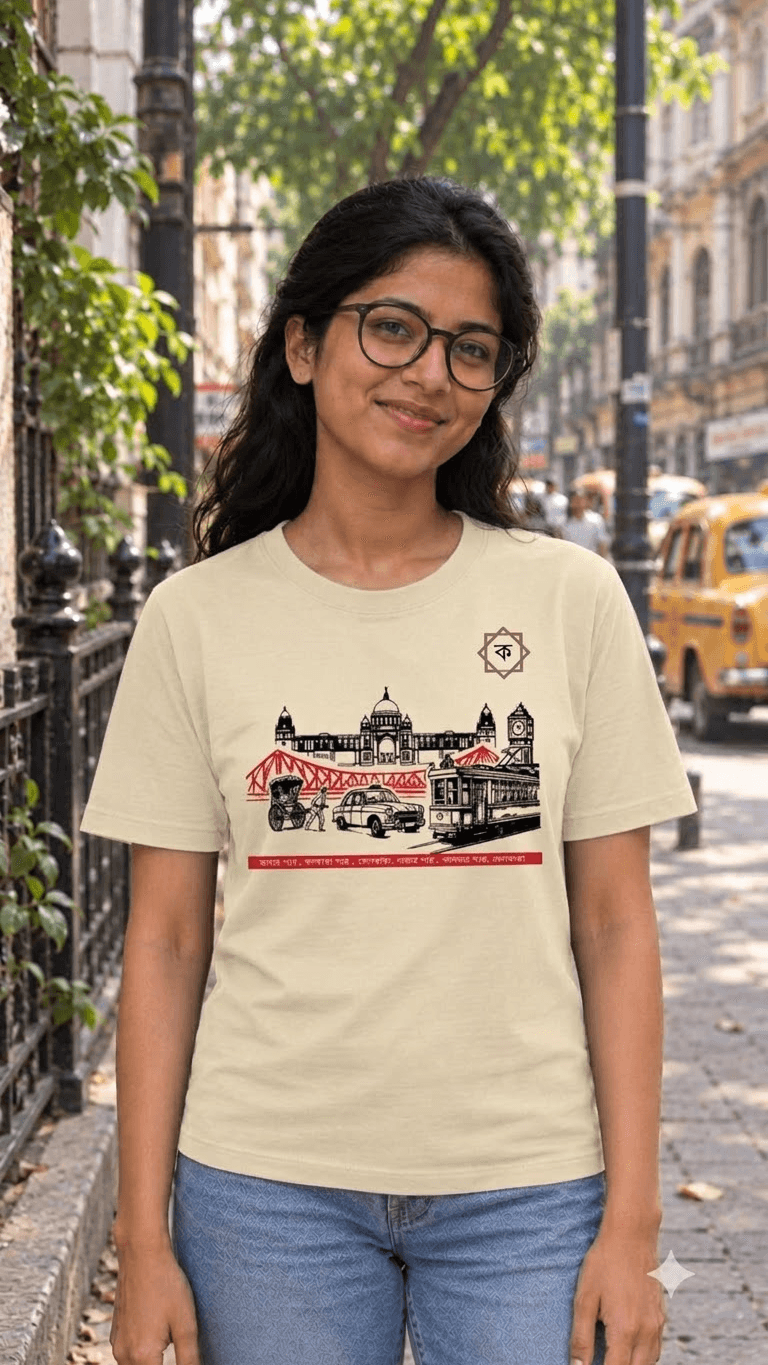 Kolkata Lover Bengali Graphic T-Shirt –  Premium Cotton Regular Fit Tee 2