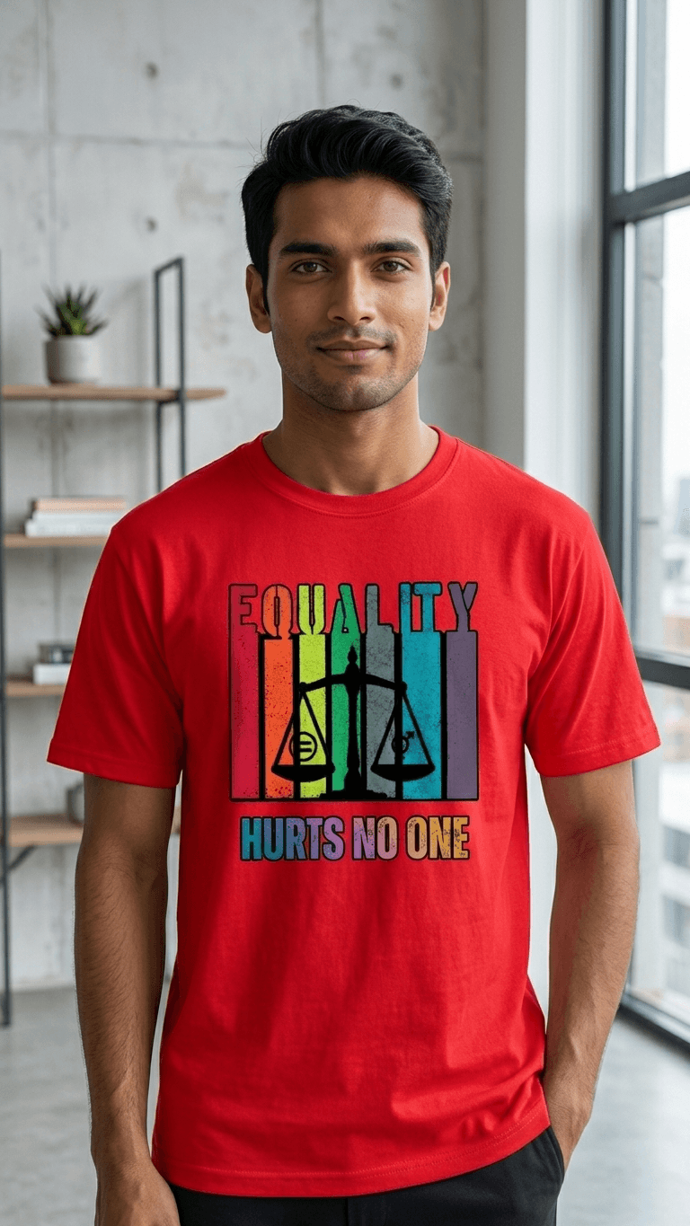 Equality Pride Typography T-Shirt | LGBTQ+ Statement Tee | Oversized