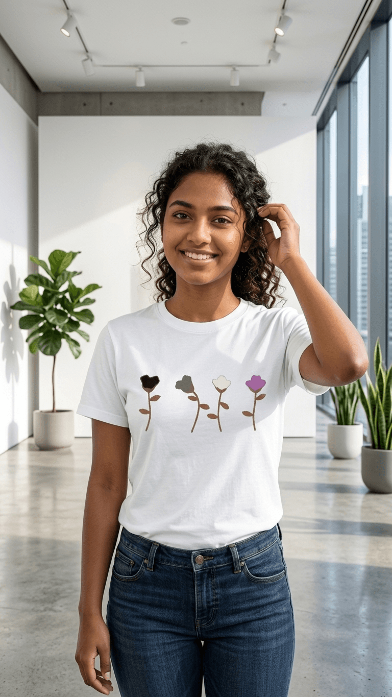 The Ace Florets — Asexual Pride Floral T-Shirt |Coolteees Teee 1