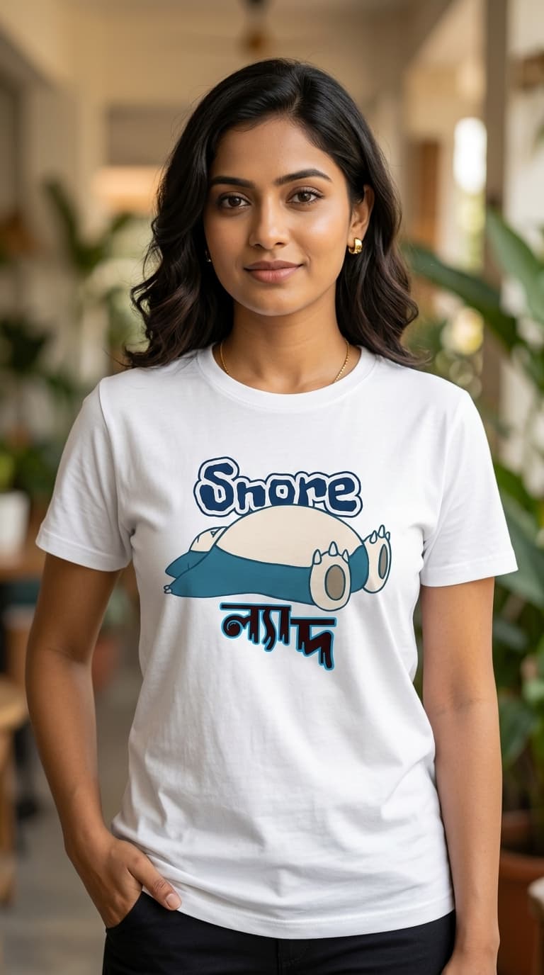 Snore Mode Graphic T-Shirt – Cute Lazy Cat White Tee 0