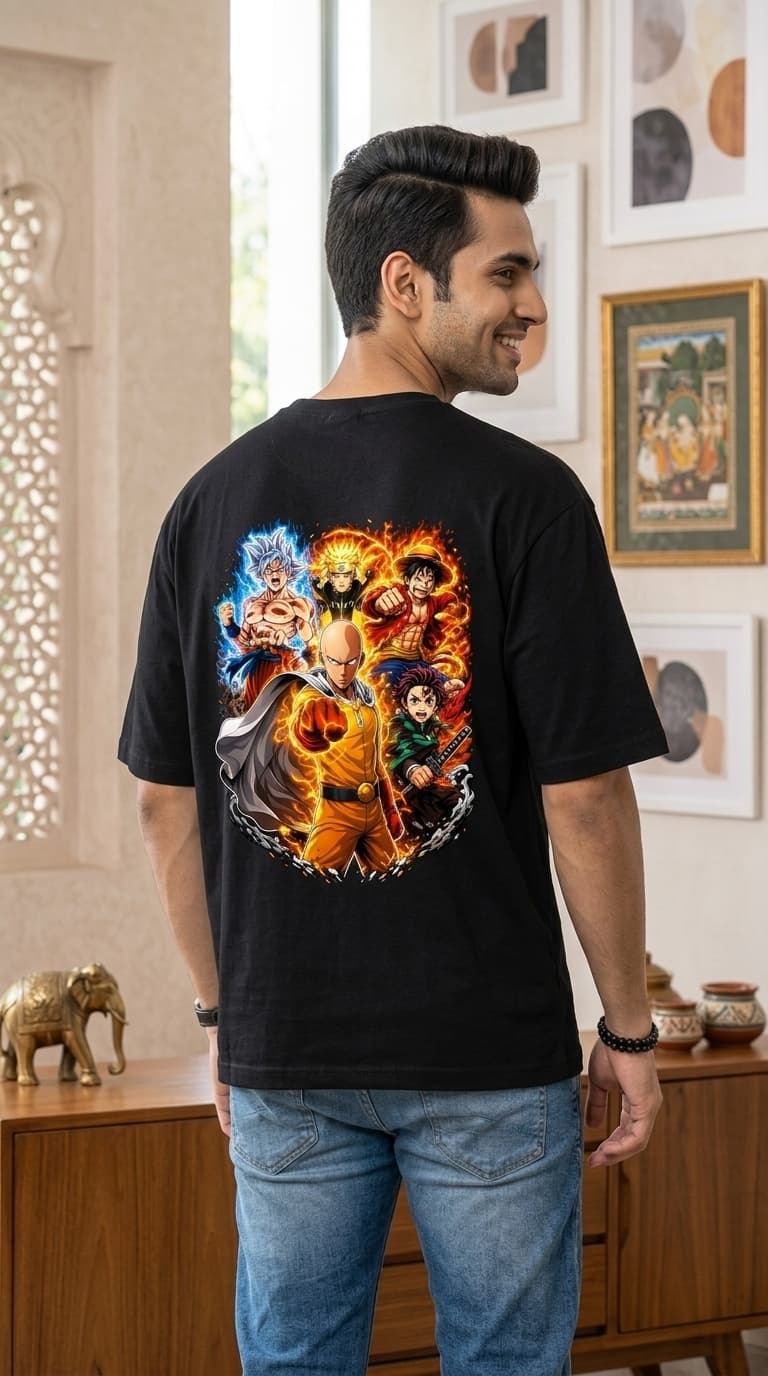 Anime Legend Graphic Oversized T-Shirt – Premium Cotton Otaku Design Tee
