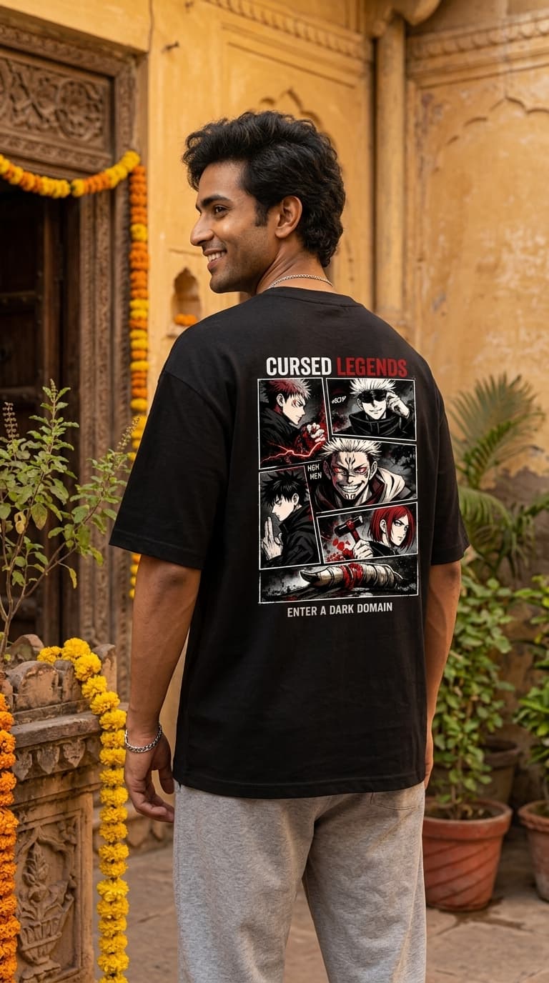 Cursed Legend Anime Street Oversized T-Shirt