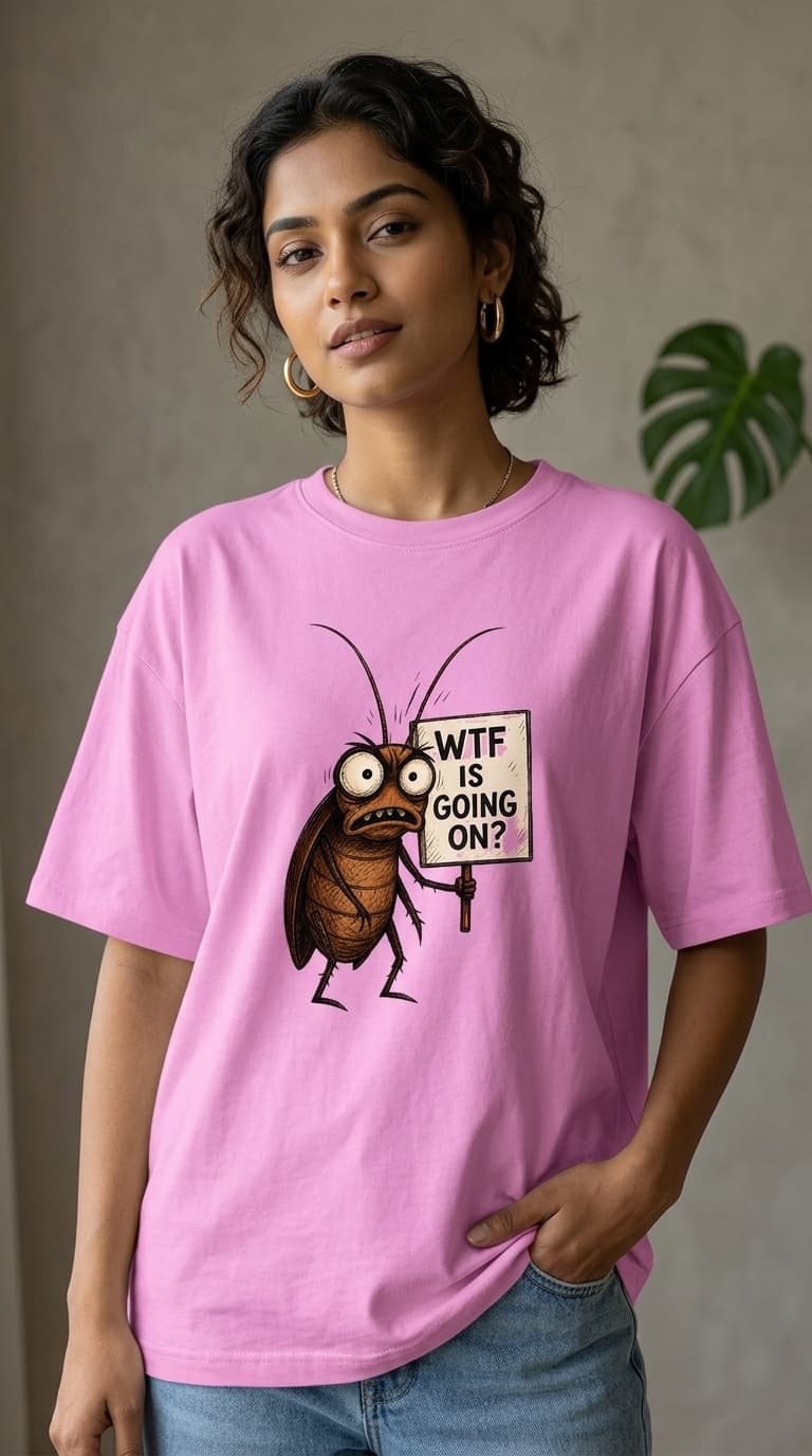 WTF Is Going On? Cockroach T-Shirt – Premium Cotton Oversized Streetwear Teees 1